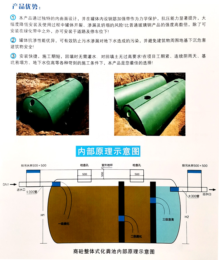 山亭玻璃钢化粪池